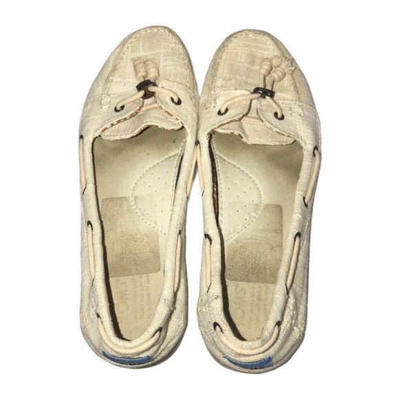 Toms Cream Linen Loafers Flats 7.5 - Picture 7 of 8